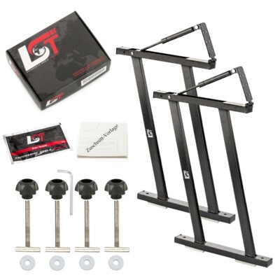 2x Flexboard Schienen Schrauben Scharnier Schwarz Gasdruckfeder für VW MULTIVAN
