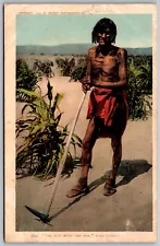 Vtg The Man With The Hoe Moki Pueblo Indian Native American 1902 UDB Postcard