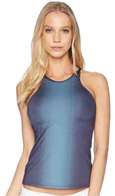 Nike L113641 Womens Thunder Blue Fade Adjustable High Neck Tankini Top Size XS