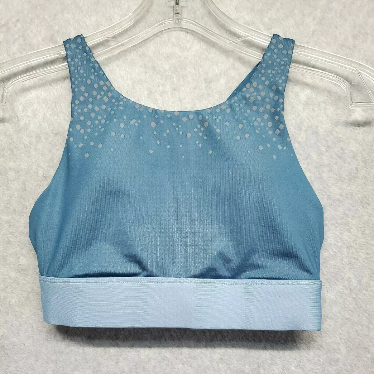 Fabletics Ella High Impact Sports Bra in Blue Shine Size S