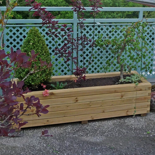 Pflanzkasten aus Holz Hochbeet Holztrog Blumenkasten Blumenkübel Blumentopf NEU - Bild 6 von 7