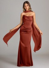 Azazie Sorrel Mermaid Strapless Stretch Satin Convertible Dress - No Import Fees
