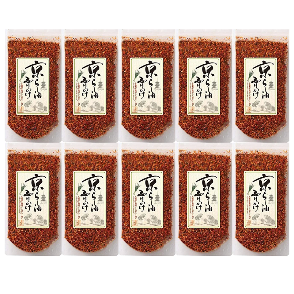 OCHANOKO SAI SAI KYOTO FURIKAKE Ra-Yu RAYU SPRINKLE SEASONING CHILLI OIL 80g × 10 Pack