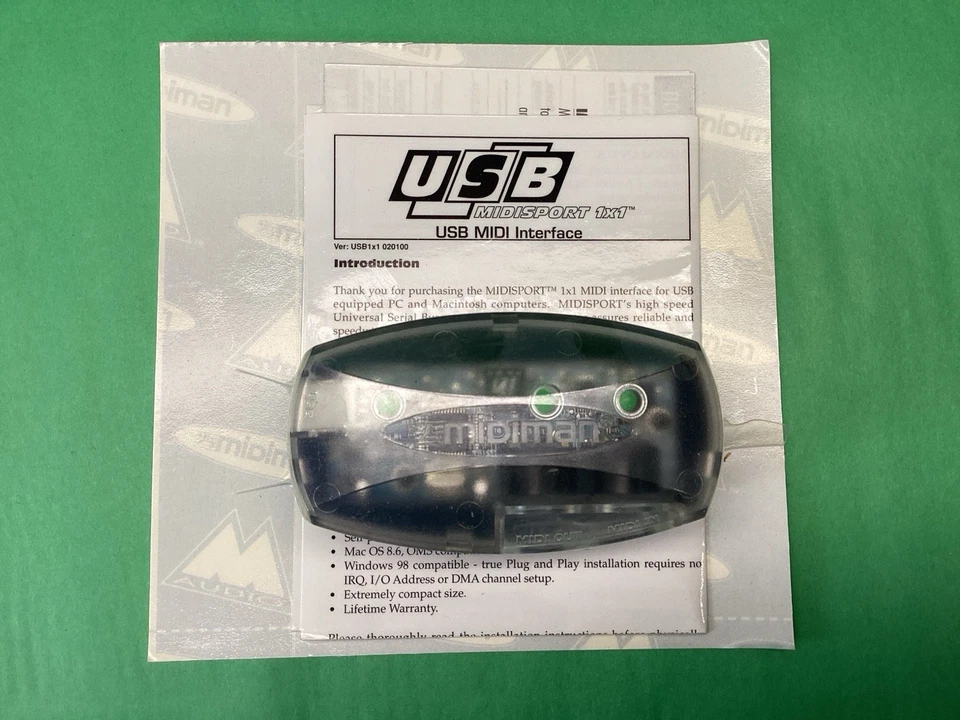 Midiman USB MIDISPORT 1x1 USB MIDI Interface For Windows & Mac OS X - NEW IN BOX - Image 3 of 4