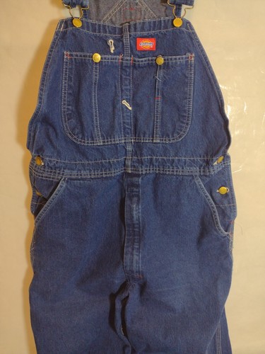 Dickies Mens Blue Denim Carpenter Dungarees Overalls Bib Jeans Size 36X32 - Picture 2 of 11