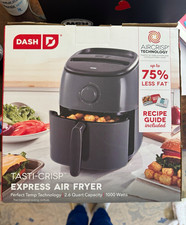 DASH Tasti-Crisp Express Air Fryer 2.6 qt 1000W Black w/ Recipe Guide