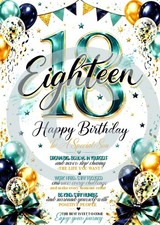 NEW 'Happy 18th Birthday Son' -  A5 Card for Him Celebration 18th Birthday Love