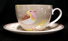 Pip Studio Floral Early Bird Cup and Saucer : Khaki - Excellent