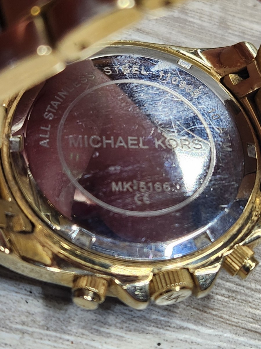 ✨ Michael Kors Gold Chronograph Watch MK-5166 ✨ - New Battery ✨ Michael Kors Gold Chronograph Watch MK-5166 ✨ - New  main image 4