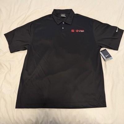 NEW Haas F1 Team Black Nike Golf Dri-Fit Polo Shirt Size Large