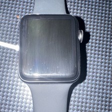 Apple Watch Series 3 42mm Aluminum Case Black Silicone Band Unlocked iOS