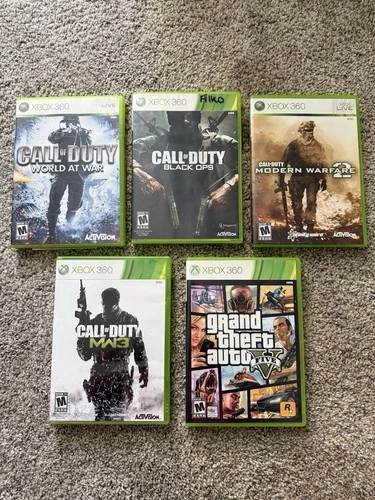 XBOX 360 Game Lot (5) - Call Of Duty, GTA 5 - ALL CIB, CLEAN & TESTED!