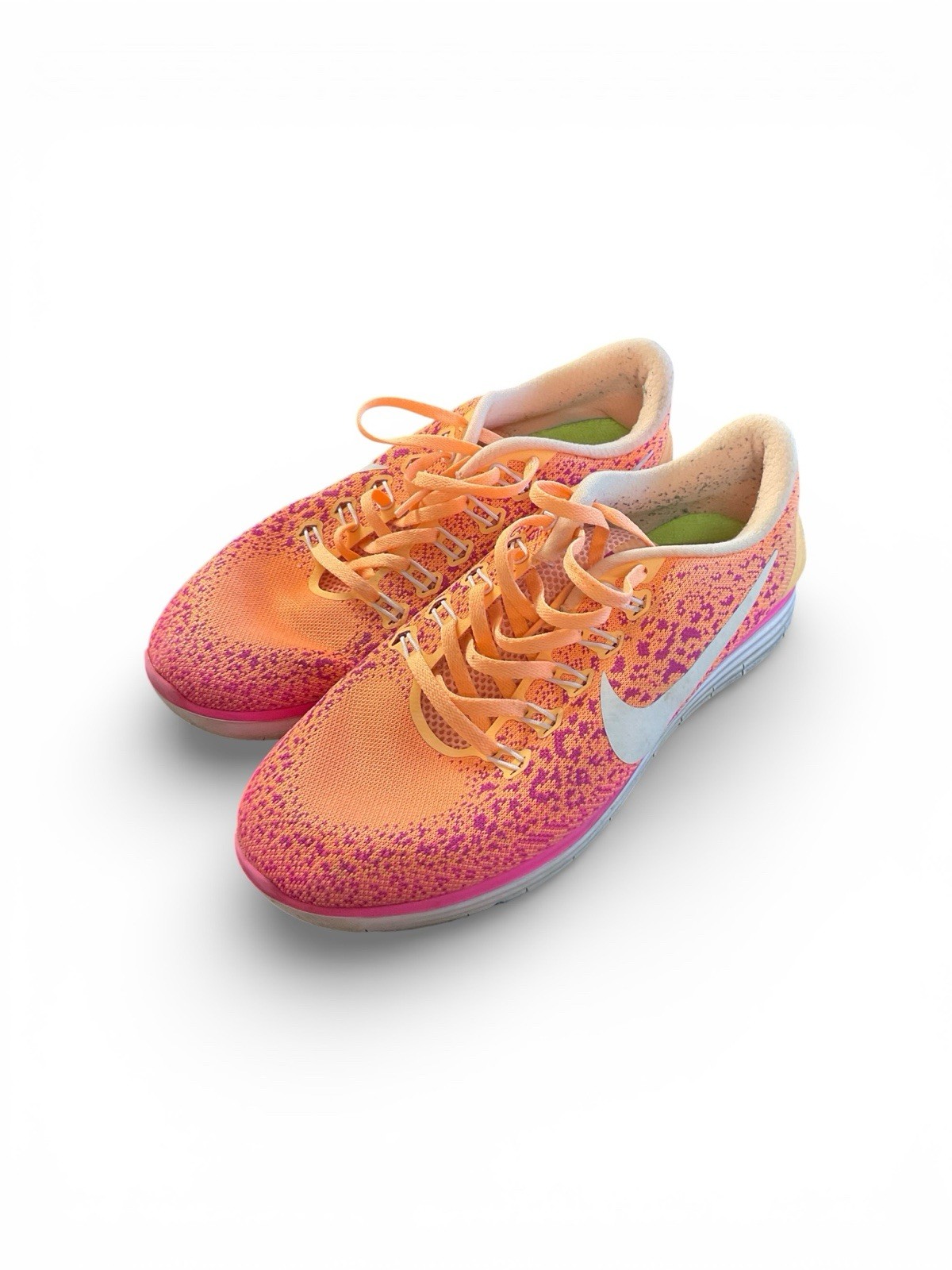 NIKE WOMENS FREE RN DISTANCE ATOMIC ORANGE PINK BLISS SIZE 11