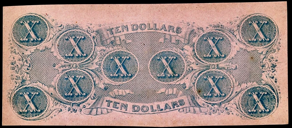 1862 CSA CONFEDERATE STATES AMERICA CURRENCY $10 TEN DOLLAR NOTE T-52 CRISP UNC - Image 2 of 2