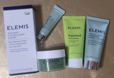 ELEMIS LOT OF 5 ITEMS EYE CREME, PRO COLLAGEN CLEANSERS, EYE REVIVE MASK NEW