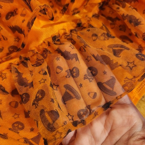Kinder Größe 5T Rüschen orange Hexe & Fledermaus abgestuft Rüschen Tüll Tutu Rock - Bild 2 von 5