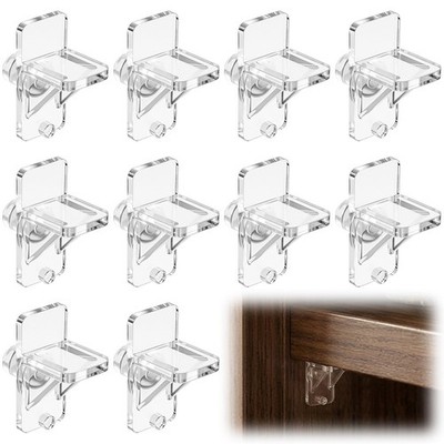 10 PCS Plastic Shelf Pegs 1/4 Inch Cabinet Clips Clear Support Holders Pins
