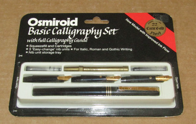 Osmiroid Basic Calligraphy Set 22k gold plate 3 easy change nibs