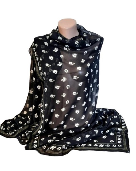 Women Bogner Scarf Black Silk One size
