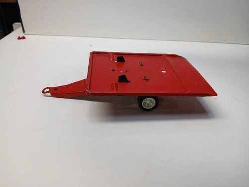Rare Vintage Tonka Pressed Steel Tilt Bed 2 Wheel Red Trailer