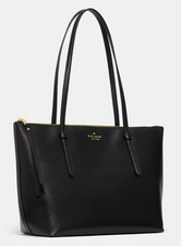 Image of Kate Spade All Day Large Tote Black Pebbled Leather Bag KO140 Purse NWT $399 F