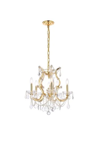 Elegant Lighting 2800D20/RC Maria Theresa 6 Light 20"W Crystal - Gold - Picture 2 of 12