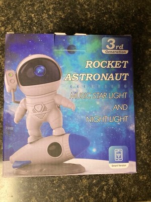 Rocket Astronaut Galaxy Projector 4-in-1 Night Light, Bluetooth, 28 Colors