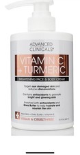 Advanced Clinicals Vitamin C  Turmeric Brightening Face Body Cream 15oz