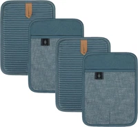 Topflappen Baumwolle Groß 4Er Set Anti-Rutsch Topflappen Zum Kochen Backen KüChe