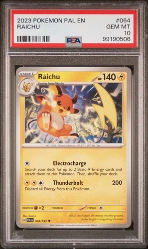 2023 POKEMON PAL EN-PALDEA EVOLVED #064 RAICHU PSA 10