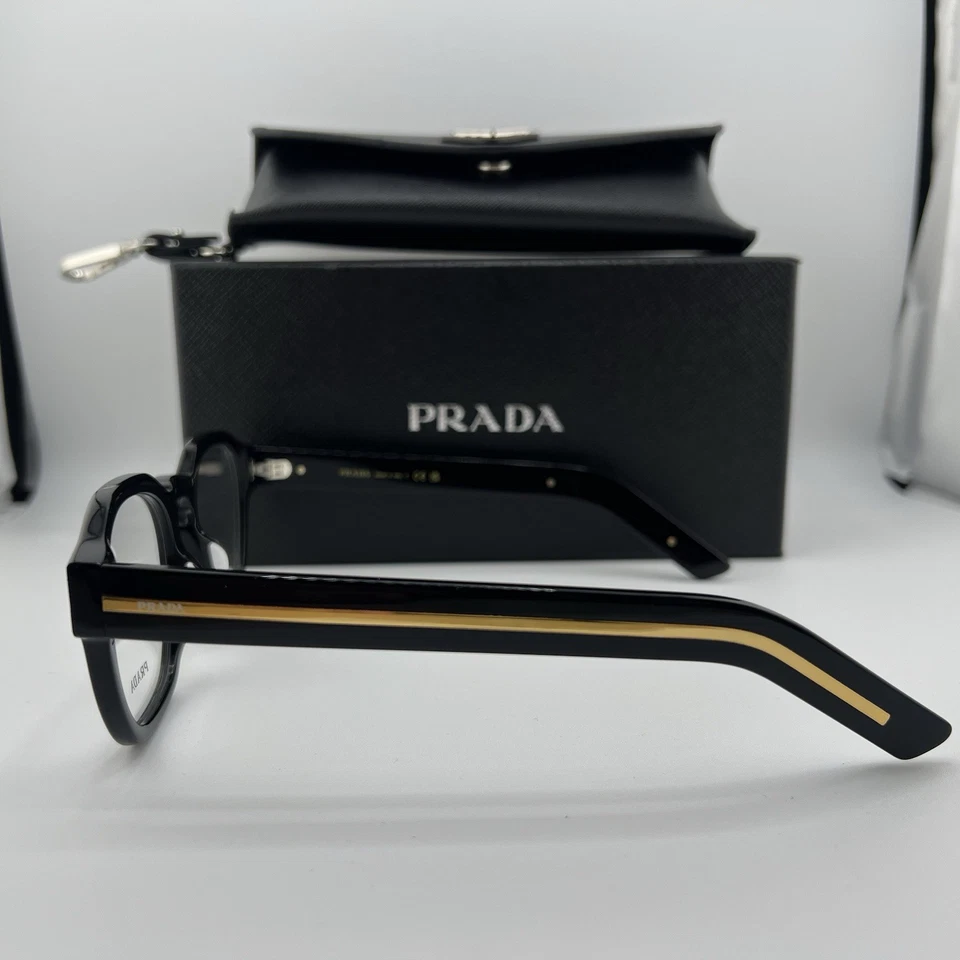 Prada PR A16S 16K731 Black/Gold Frame 52mm Clear Lens Men's Eyeglasses - Image 2 of 4