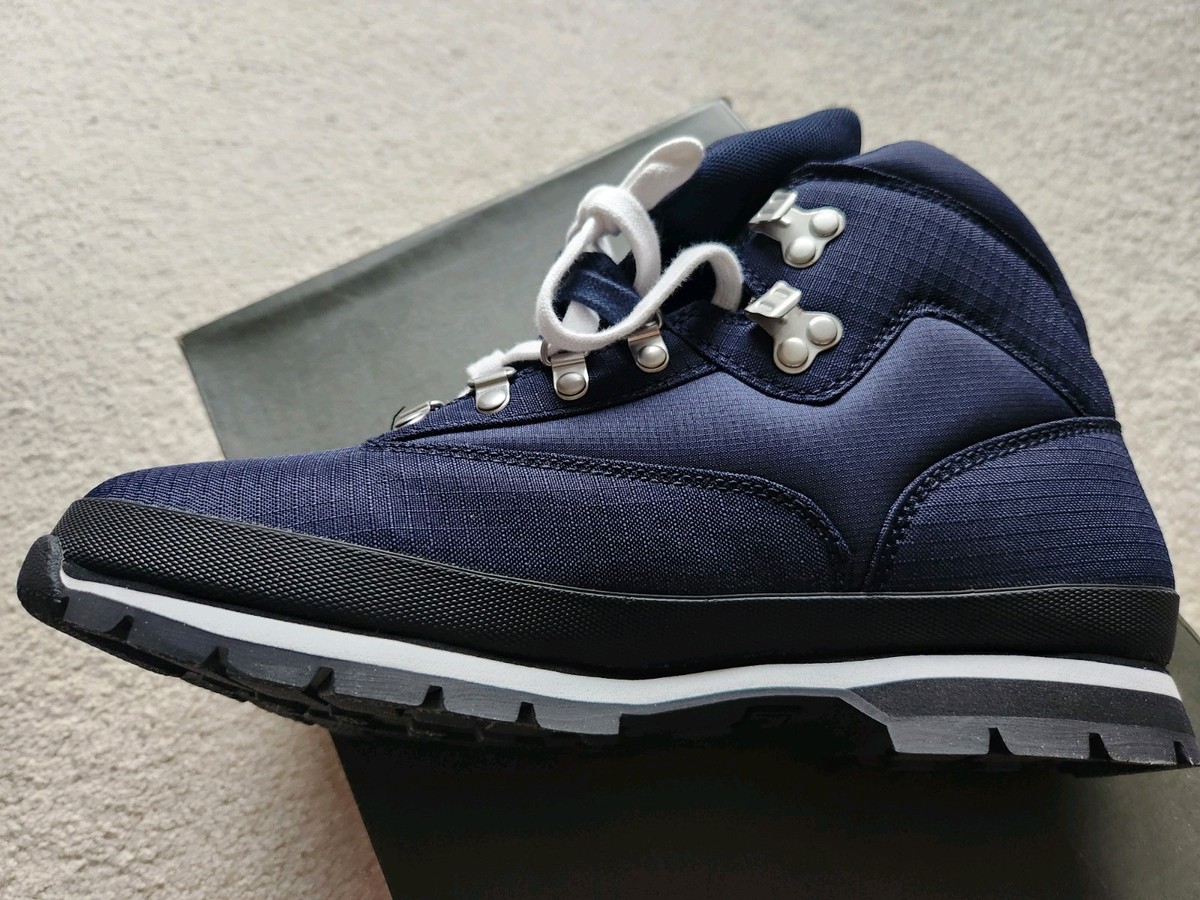 Timberland Men's Euro Hiker Mid Navy Blue/White Boots Sz 10. 5 NIB