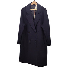 Quince Women Italian Wool Double-Breasted Slouch Coat Cadet Outerwear L