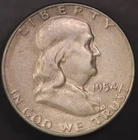 1954 S FRANKLIN HALF DOLLAR FRESH FROM ORIGINAL COLLECTION | TONED | LOT BB-839