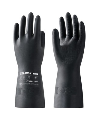 Chemiehandschuhe aus Naturkautschuk, Sicherheitsarbeitshandschuhe wiederverwendbar...