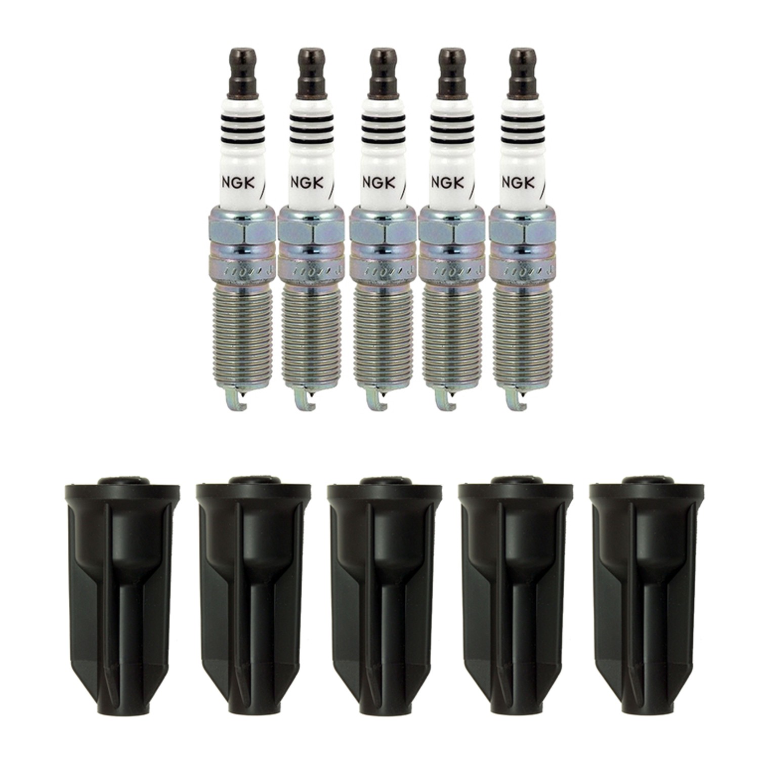NGK 5 Iridium IX Spark Plugs  Denso Coil Boots Kit for Canyon Colorado H3 i-350