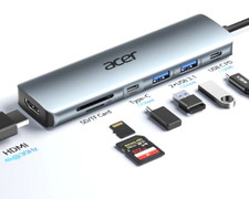Acer USB C Hub, 7 in 1 Multi-Port Adapter for Laptop, 4K, HDMI Splitter NIB