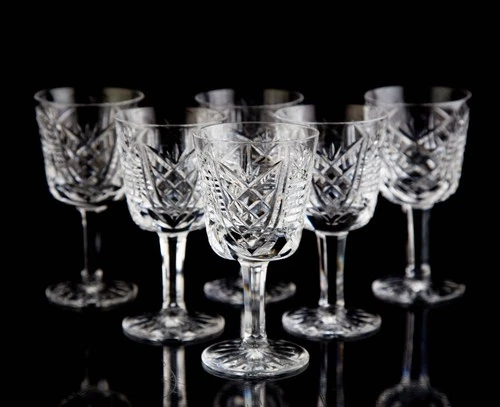 Waterford Clare Port Wine Glasses Set of 6 Elegant Vintage Crystal Signed
