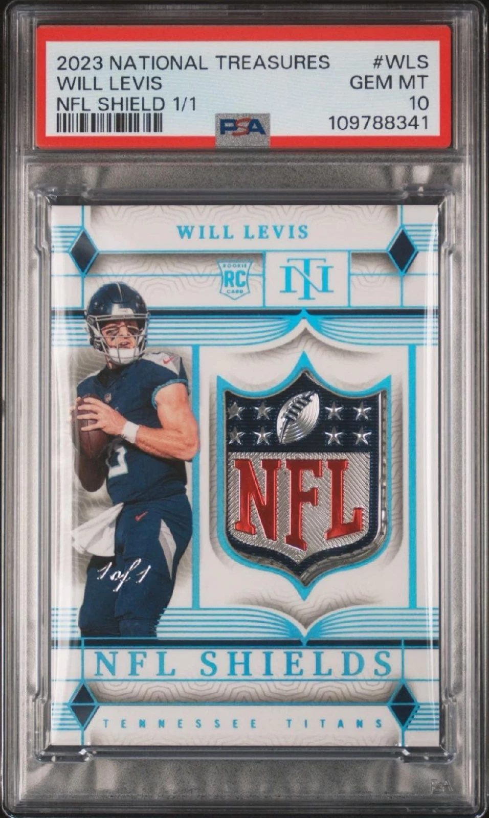 Will Levis Panini National Treasures NFL Shields 1/1 #WLS Base