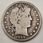 1899-S  (.3617 OZ SILVER) Barber Silver Half Dollar  *SILVER*