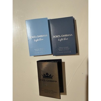 Dolce & Gabbana Light Blue and K Fragrance Sample Lot 3pc 1.5ml EDT EDP
