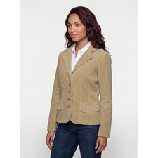 Y2K St. John's Bay Corduroy Blazer Women Medium Tan Stretch Cotton Jacket