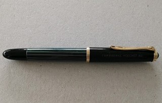 Pelikan 400 Kolbenfüller grün Gestreift. 1950er Jahre 14 K 585 Goldfeder F.