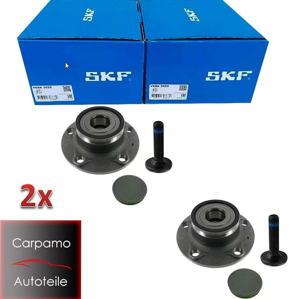 2X SKF Radnabe Radlagersatz Vkba 3656 Hinten VW Golf 5 6 7 Plus Audi A3 8P Leon-image