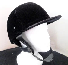EQUI-ROYAL SADDLERY BLACK VELVET DRESSAGE HELMET - NICE!