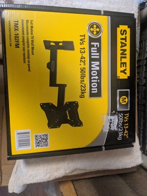 Stanley Full-Motion TV Wall Mount For 13'' - 42'' TV's Up to 50lbs. New Open Box 