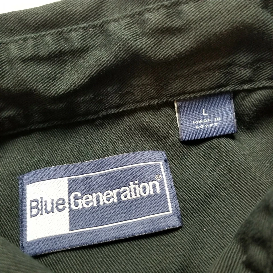 Camisa de vestir Tredegar Film Products para hombre L negra manga larga botón Z17 Foto 3 de 4