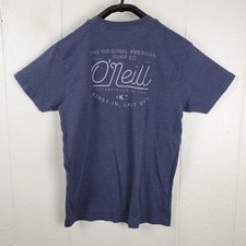 O'neill Shirt Mens Medium Gray Crew Neck Short Sleeve Graphic Stretch Pullover
