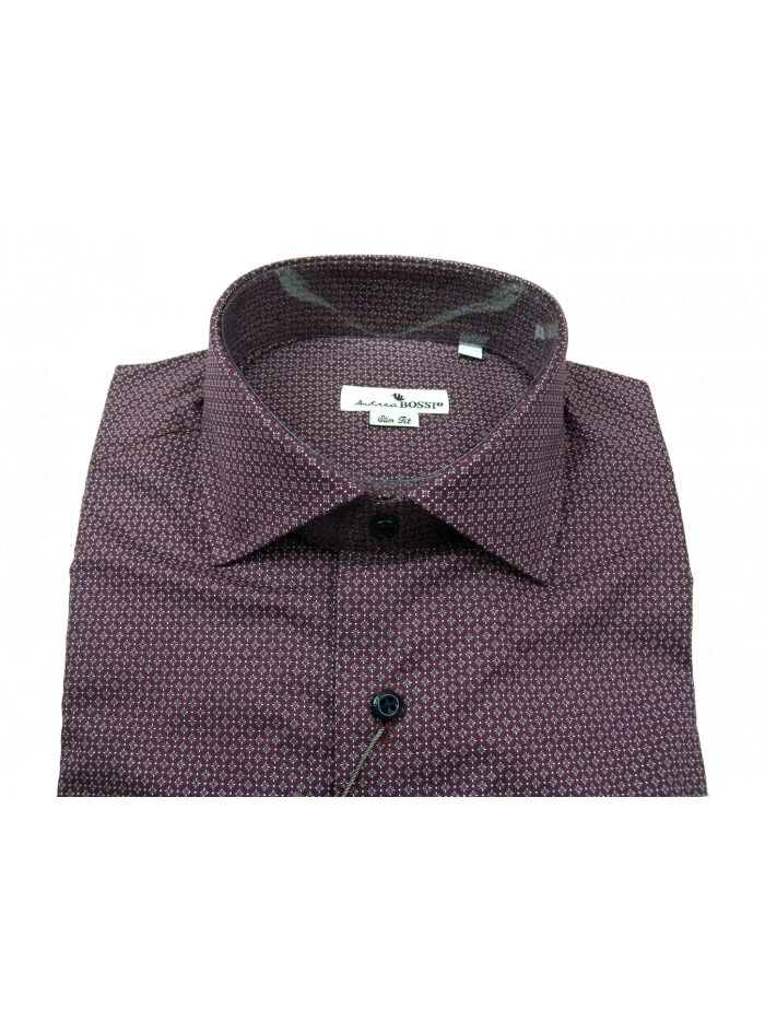 Andrea Bossi Camicia Uomo Mod. S500 COL 1 3 Slim Fit Microfantasia