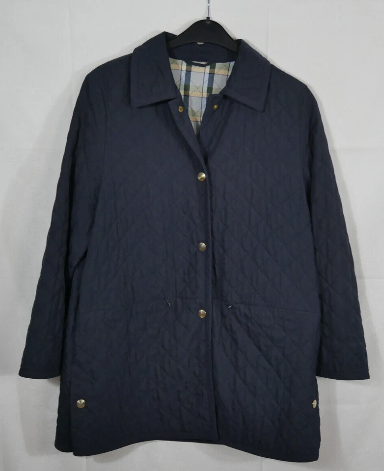 Damen HENSEL & MORTENSEN Lange Luxus Jacke Steppjacke Blau Größe 42/44 TOP! - Bild 2 von 4